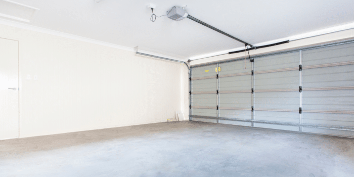 Basement construction | An image of a white garage.