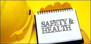 A note pad saying safety & health.